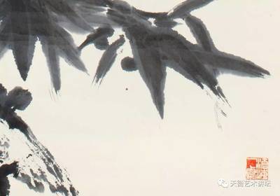 兰室长物精品导读丨刘海粟《熊猫竹石图》赏析——南京竹石